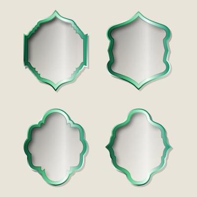 ARABIC FRAME TEMPLATES BACKGROUND SET. ISLAMIC BADGES DESIGN SET