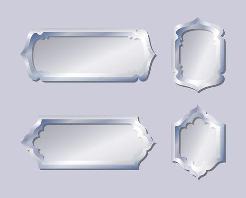 ARABIC FRAME TEMPLATES BACKGROUND SET. ISLAMIC BADGES DESIGN SET