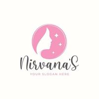 Natural beauty hair salon logo design vector