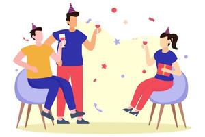 Birthday Party Flat Design Illustration vector