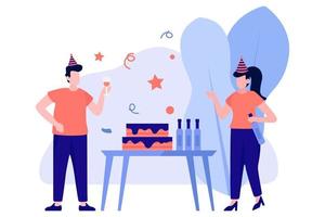 Birthday Party Flat Design Illustration vector