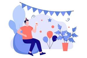 Birthday Party Flat Design Illustration vector