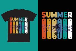 diseño de camiseta de vibraciones de verano vector