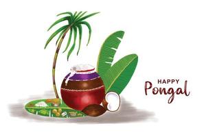 feliz festival pongal de fondo de celebración de tamil nadu india vector