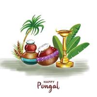 feliz festival de la cosecha de vacaciones pongal de tamil nadu antecedentes del sur de la india vector