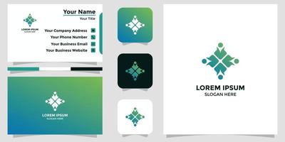 community design logo and business card vector