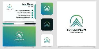 letter A logo design and business card vector