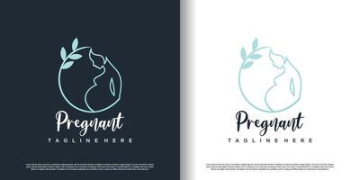 pregnant logo design with modern unique style premium vector