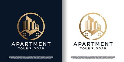 building logo design with creative unique style premium vector