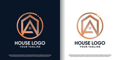 building logo design with creative unique style premium vector