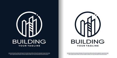 building logo design with creative unique style premium vector