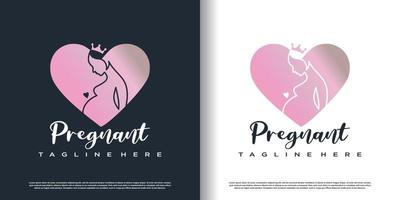 pregnant logo design with modern unique style premium vector