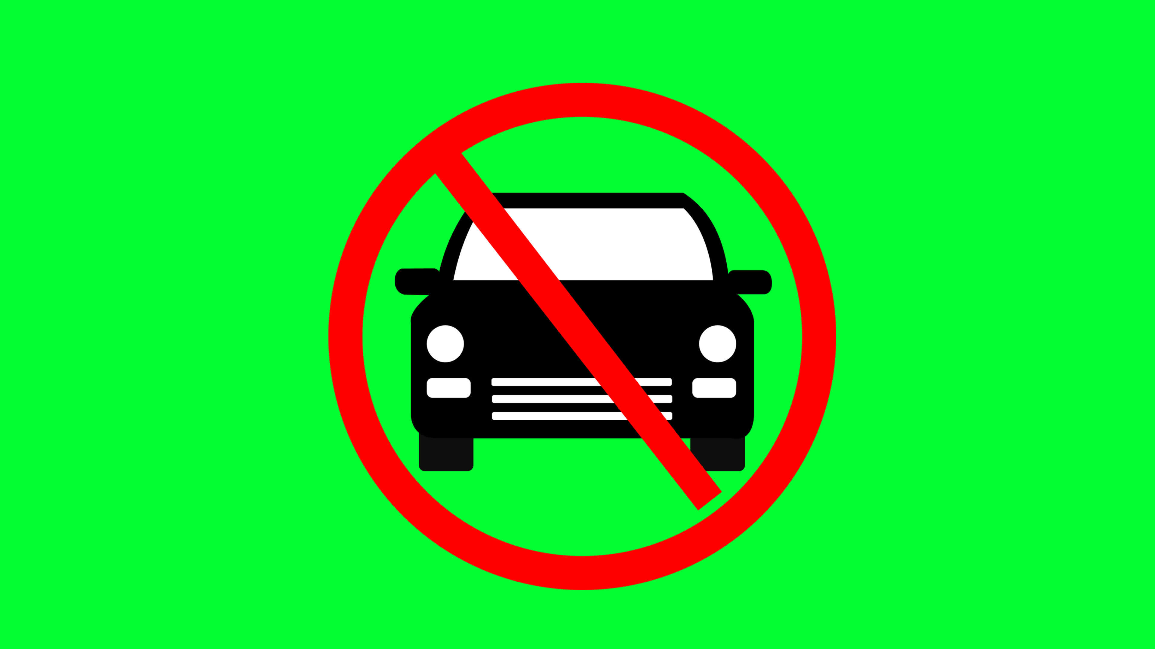 No vehicles allowed sign on the street. No Car parking with red border
