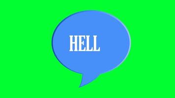 Hello quote message bubble on Green screen animation. saying hi Hello Goodbye when start conversation. Hello and welcome Lettering message icon opening something. video