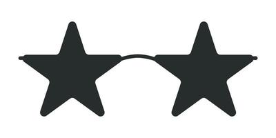 Flat vector hippy boho star shaped sunglasses illustration. Hand drawn retro groovy elements