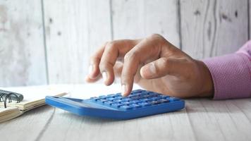 Close Up Of Man Hand Using Calculator video