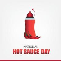 Vector Illustration of National Hot Sauce Day. Simple and Elegant Design