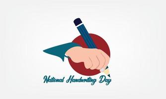 Vector Illustration of National Handwriting Day. Simple and Elegant Design