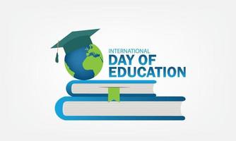 Vector Illustration of International Day of Education. Simple and Elegant Design