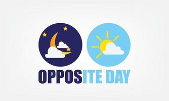 Vector Illustration of Opposite Day. Simple and Elegant Design