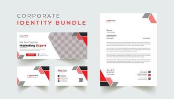 Professional business Facebook cover template, letterhead, and business card design Pro Vector