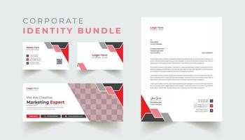 Professional business Facebook cover template, letterhead, and business card design Pro Vector