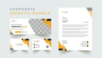 Professional business Facebook cover template, letterhead, and business card design Pro Vector