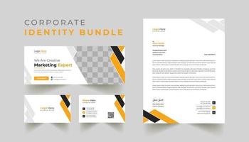 Professional business Facebook cover template, letterhead, and business card design Pro Vector