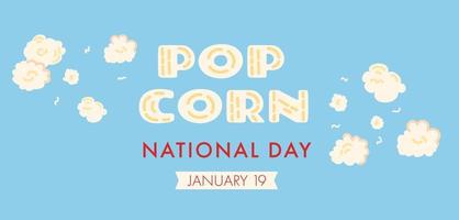 Blue background for National Popcorn Day on January 19th. vector