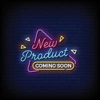 neon sign new product with brick wall background vector illustration
