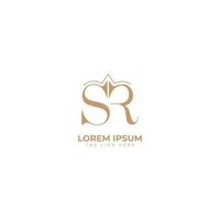 SR s r letter logo concept with serif font and elegant style. Vector illustration icon with letters S and R.