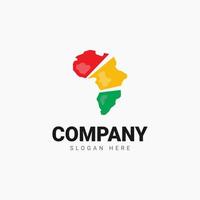 african map continent colour logo vector