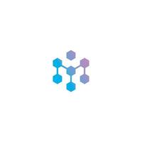 Letter M Blockchain Logo created Neatly Minimal Simple Modern vector