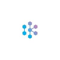 Letter K Blockchain Logo created Neatly Minimal Simple Modern vector