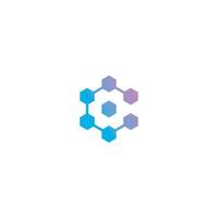 Letter C Blockchain Logo created Neatly Minimal Simple Modern vector