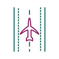 Plane on Runway Vector Icon