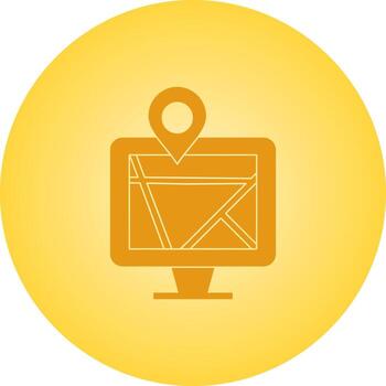 Beautiful Maps on computer Vector Glyph icon