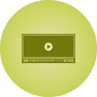 Beautiful Video player Vector Glyph icon