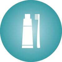 Beautiful Tooth paste And Brush Glyph Vector Icon