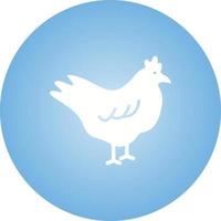 Beautiful Chicken Glyph Vector Icon