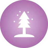 Beautiful Tree in snow Glyph Vector Icon