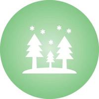 Beautiful Snow In Trees Glyph Vector Icon