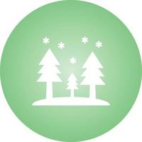 Beautiful Snow In Trees Glyph Vector Icon