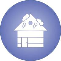 Beautiful House In Snow Glyph Vector Icon