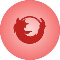 hermoso icono de glifo de vector de firefox