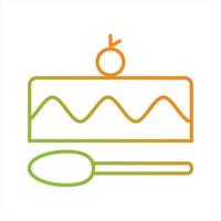 Beautiful Small Cake Line Vector Icon