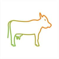 hermoso icono de vector de línea de vaca