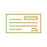 Beautiful Cheque Vector line icon