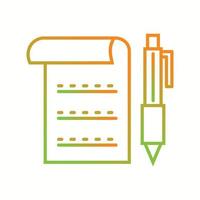 Beautiful write report vector line icon