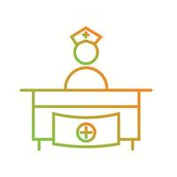 Hospital reception vector line icon